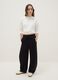 Baggy trousers in stretch cotton black_0