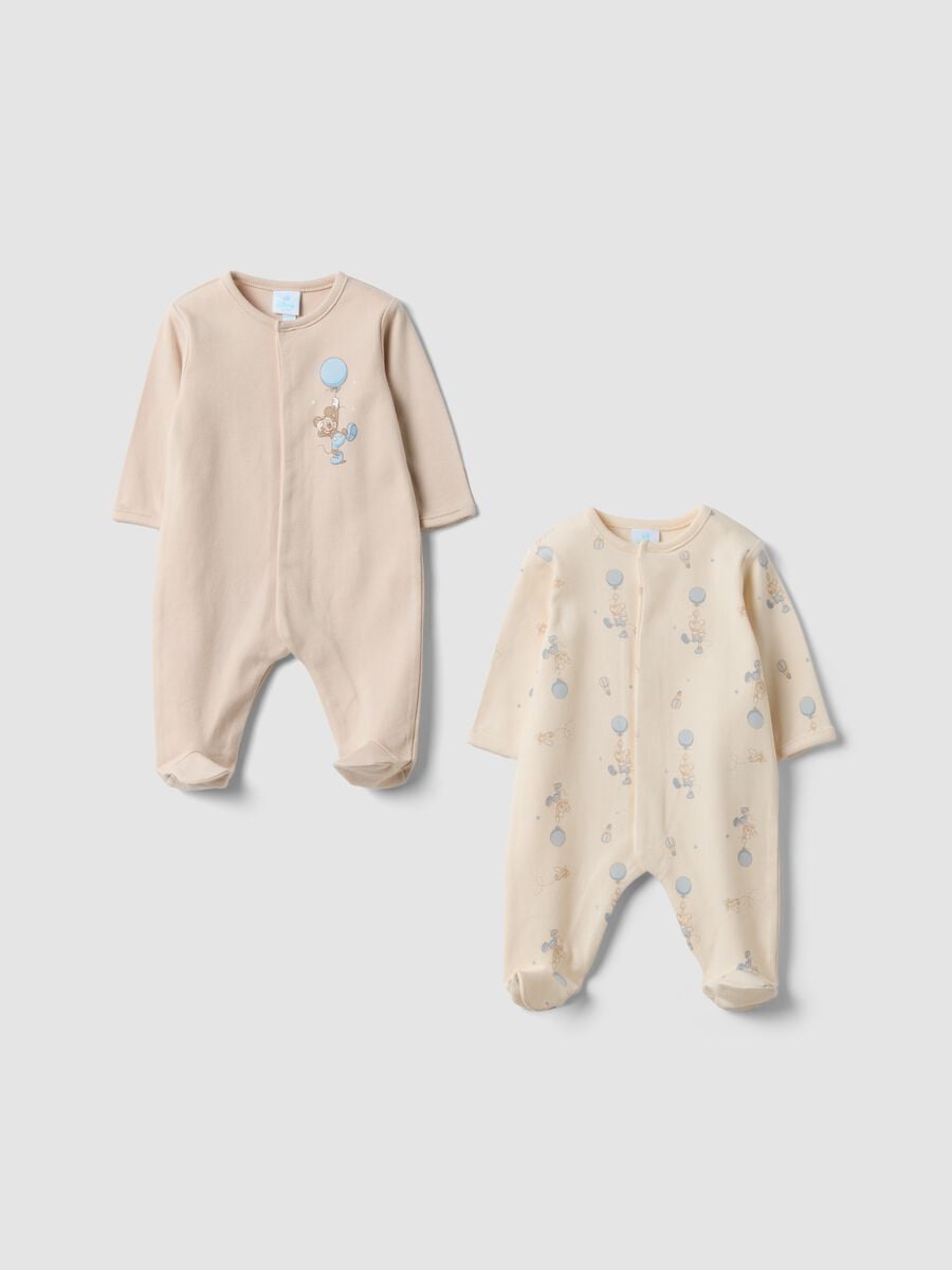 Bipack tutine beige in puro cotone organico con stampe Mickey & Friends_0