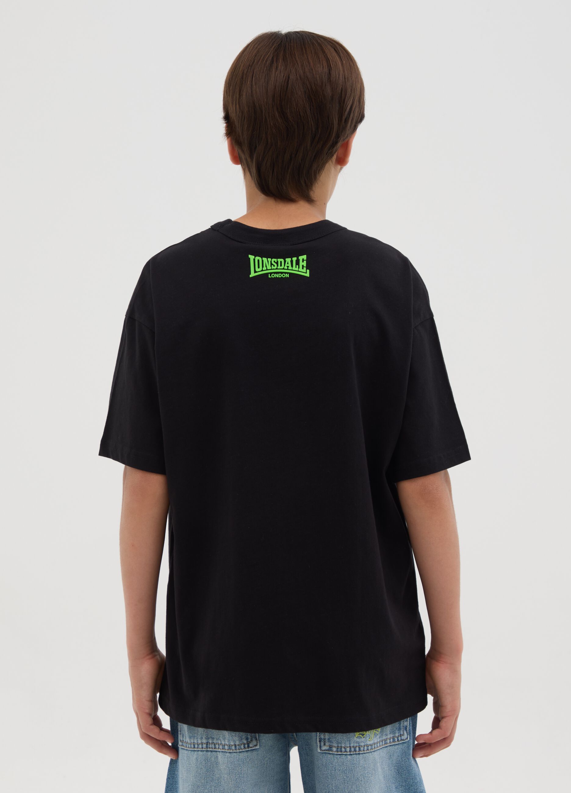 Cotton T-shirt with graffiti-style logo print