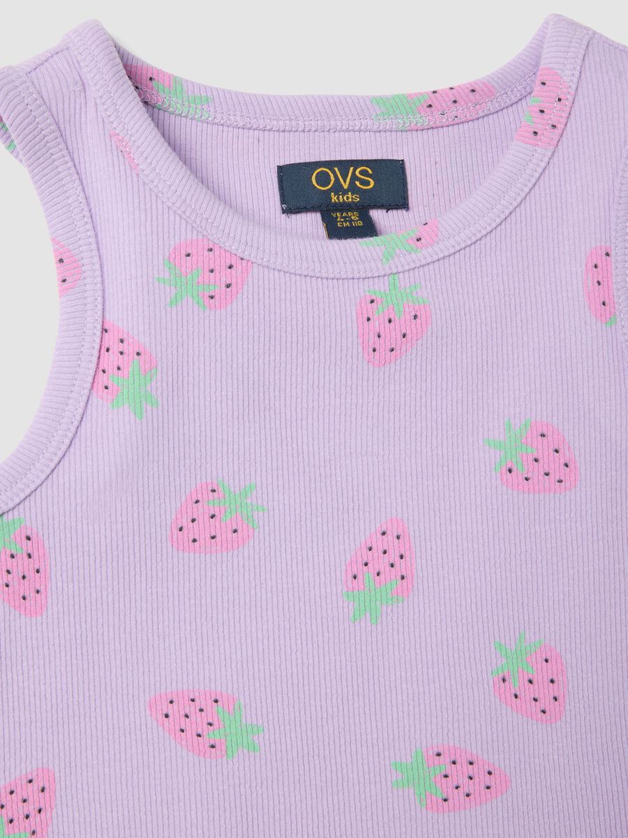 Completo in cotone elasticizzato viola da bambina regular fit_2