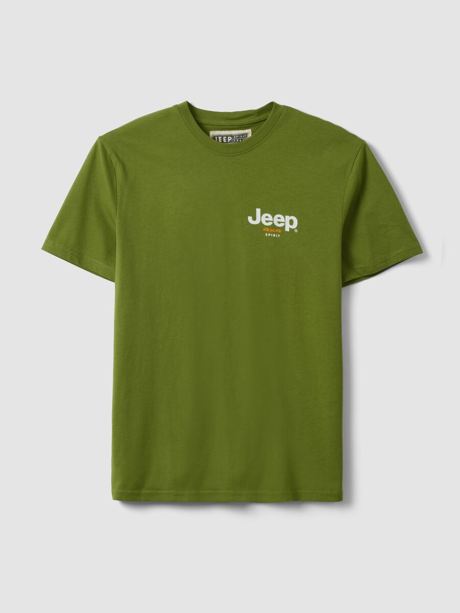 Green pure cotton regular fit T-shirt with print_0