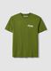 Green pure cotton regular fit T-shirt with print_0