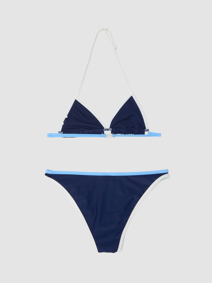 Blue triangle bikini for girls_1