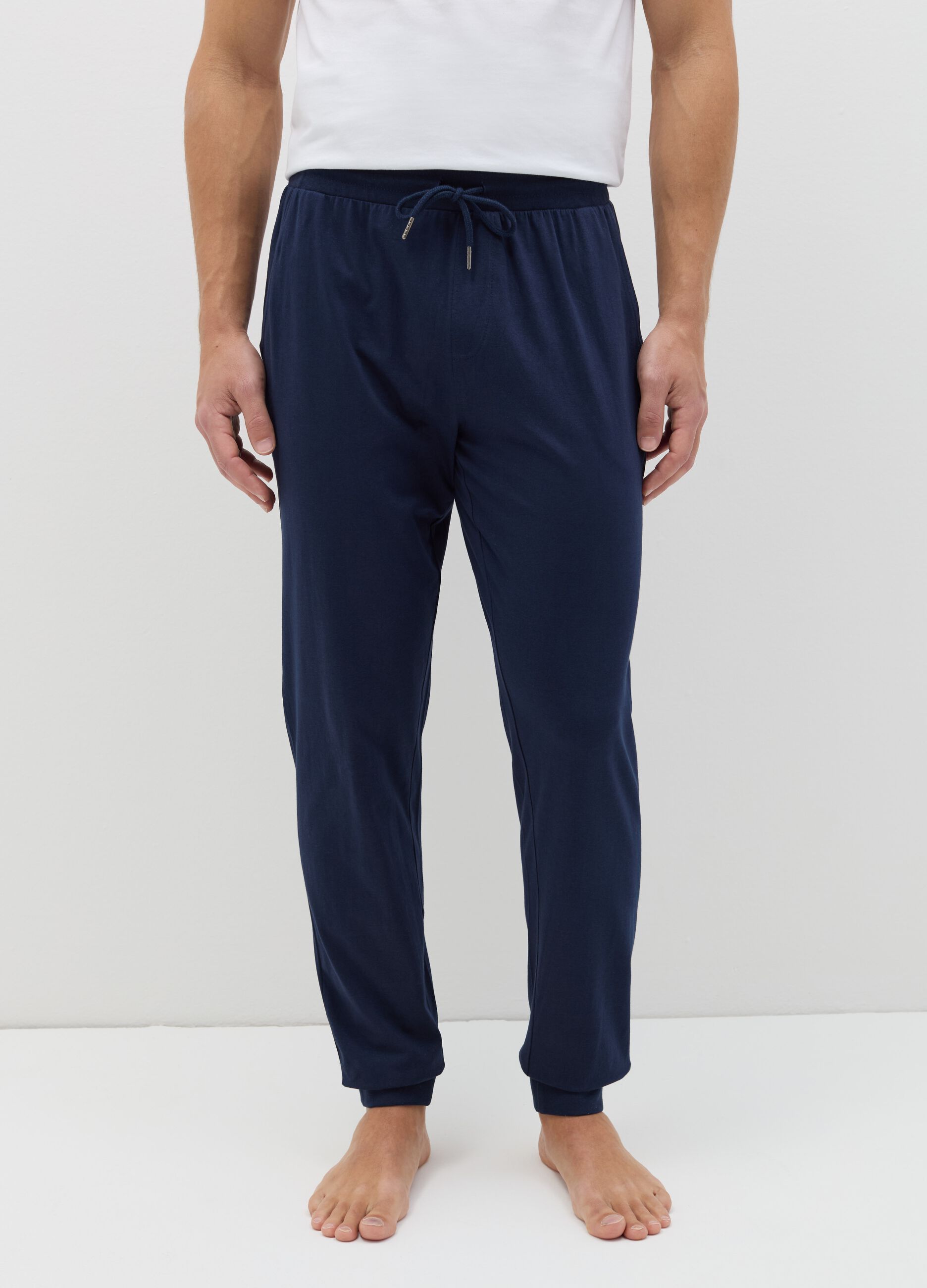 Cotton pyjama trousers with drawstring