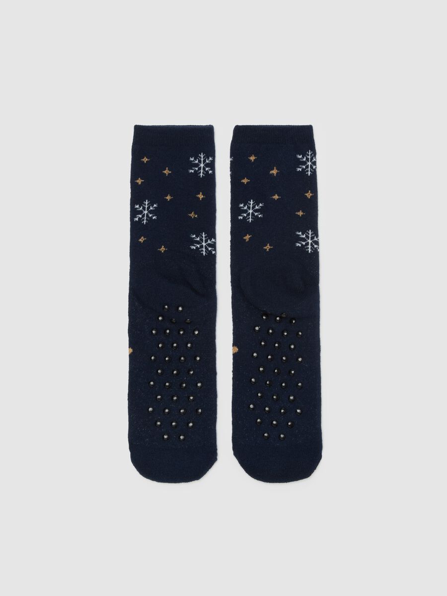 Slipper socks with lurex and Christmas penguin_1