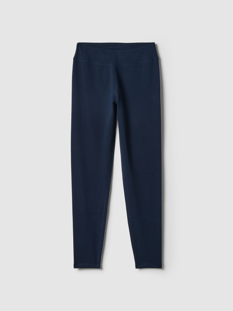 Leggings in cotone elasticizzato blu slim fit_4
