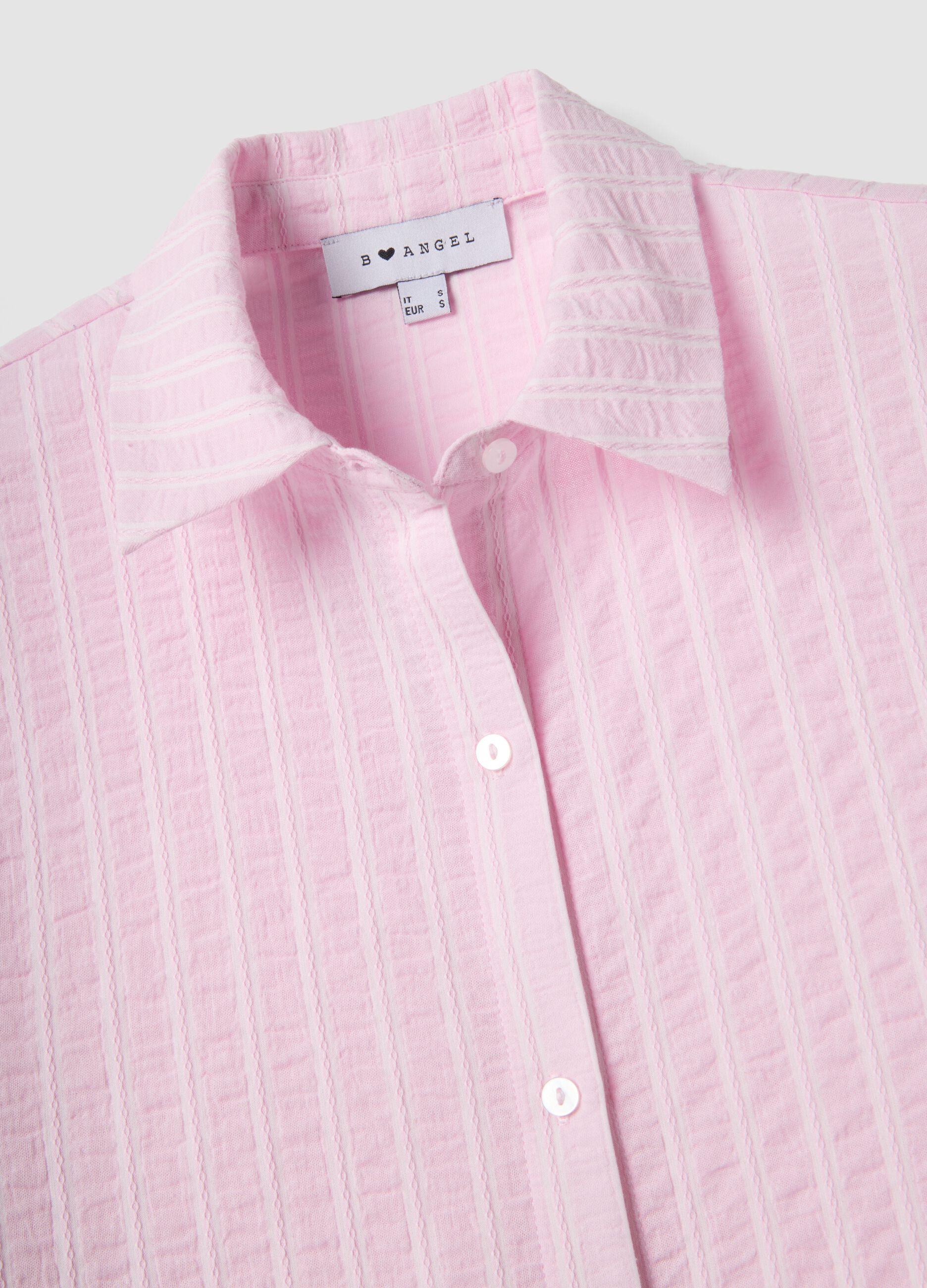 Multicolour stripe pure cotton oversized fit shirt