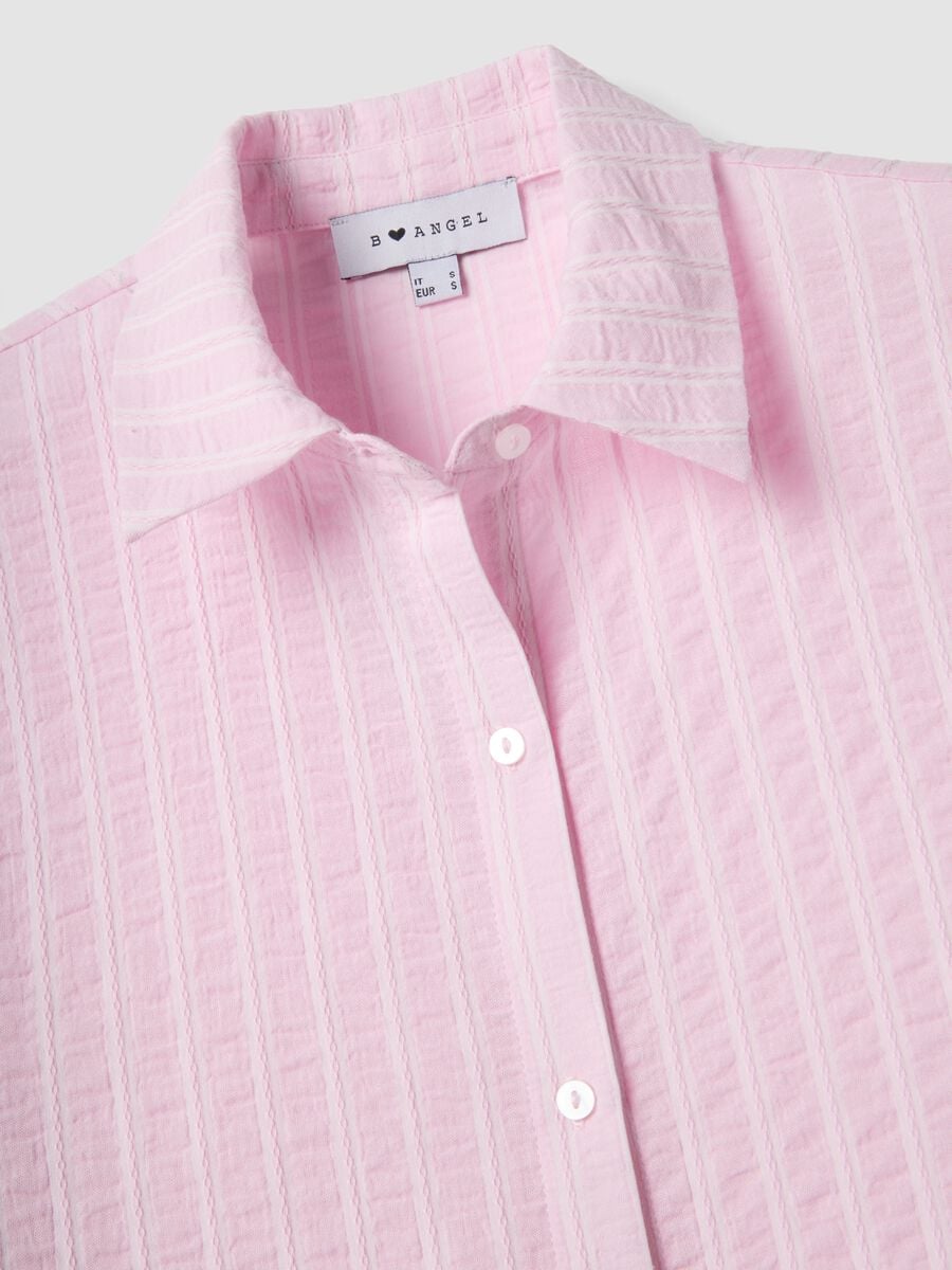 Camicia in puro cotone a righe multicolor oversize fit_5