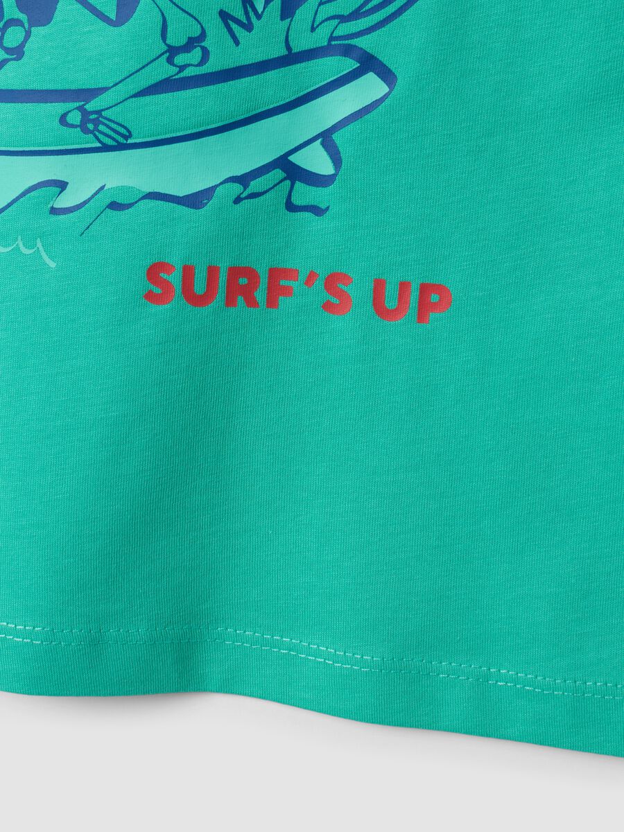 Canottiera verde in puro cotone con stampa surf_3
