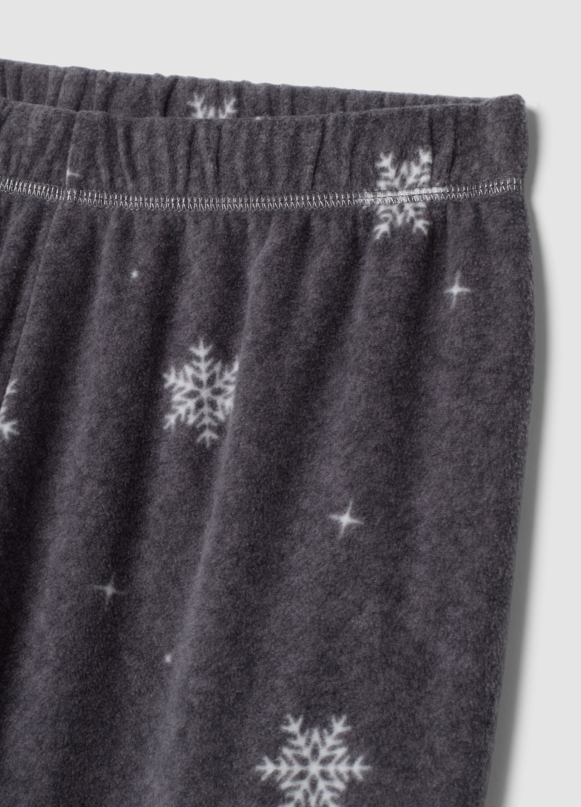 Pantaloni pigiama grigio scuro melange con stampa fiocchi di neve regular fit