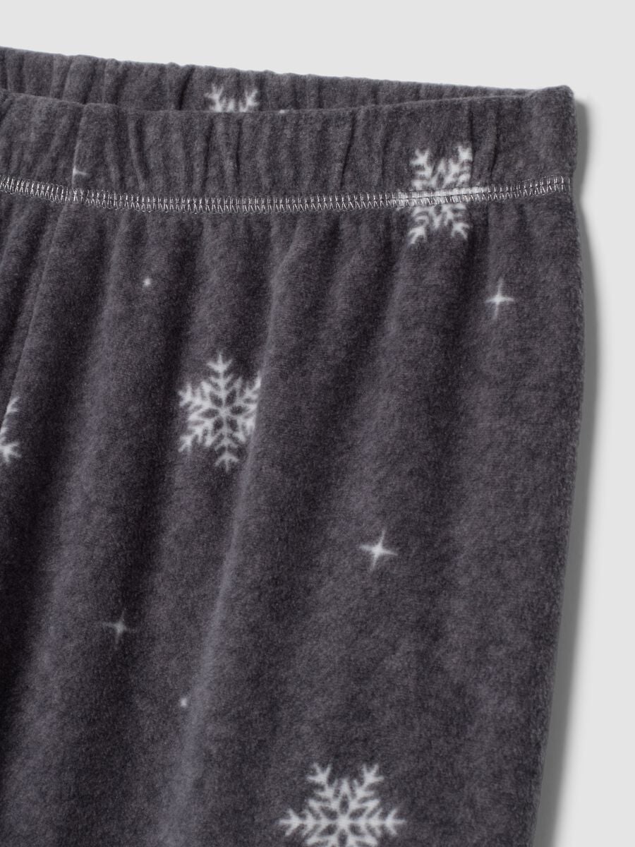 Pantaloni pigiama grigio scuro melange con stampa fiocchi di neve regular fit_1