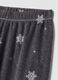 Pantaloni pigiama grigio scuro melange con stampa fiocchi di neve regular fit_1