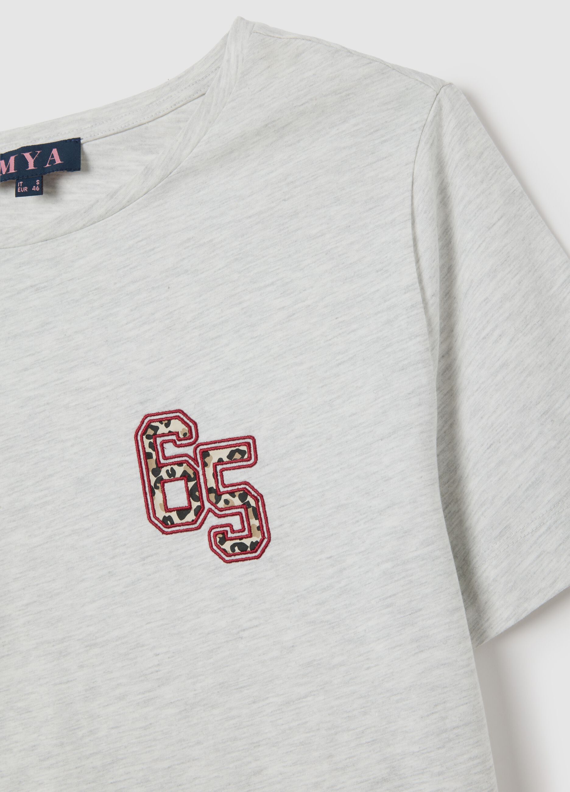 Grey women's pure cotton T-shirt