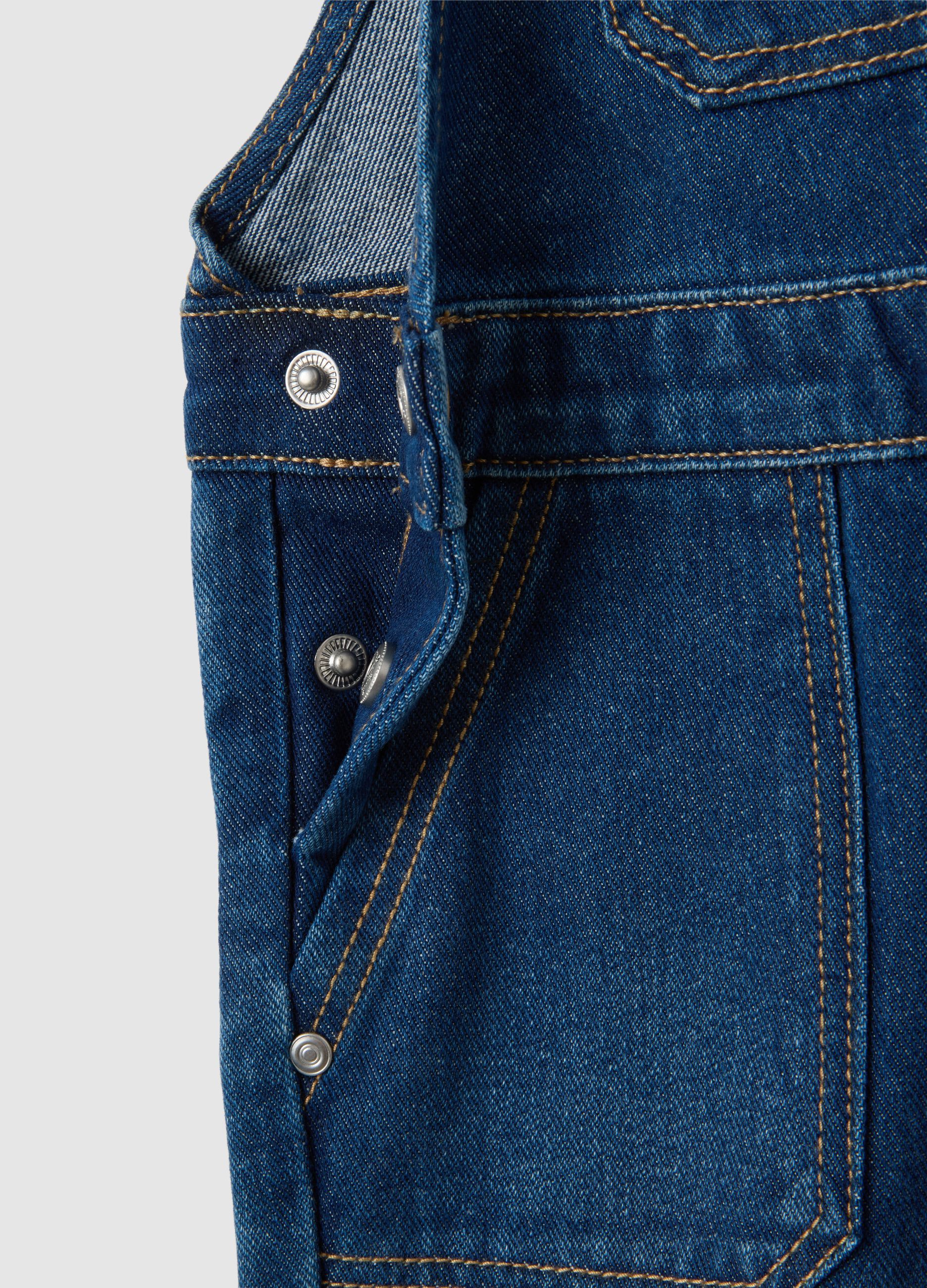Baby dungarees in pure cotton denim regular fit