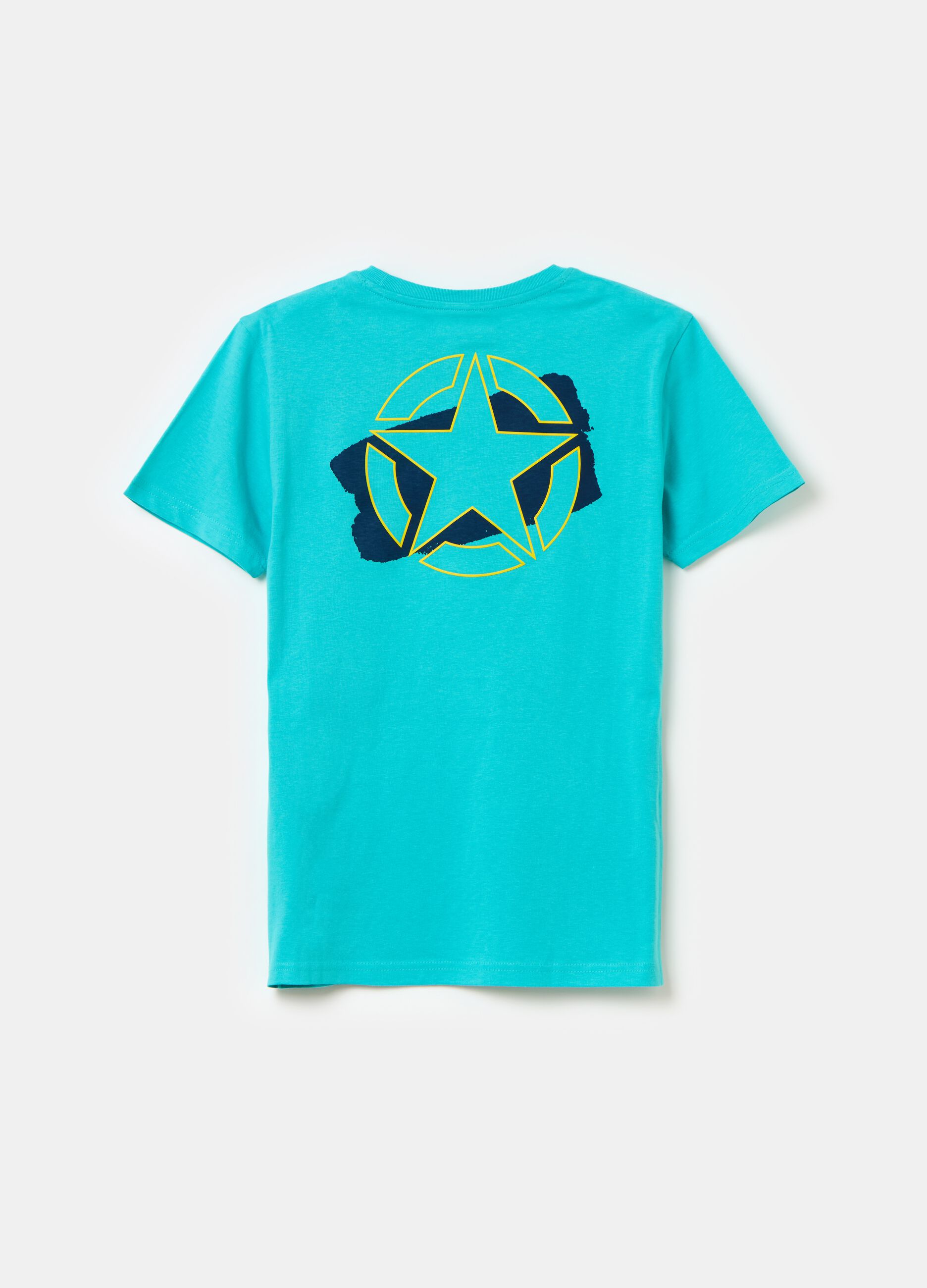 T-shirt con stampa lettering e stella