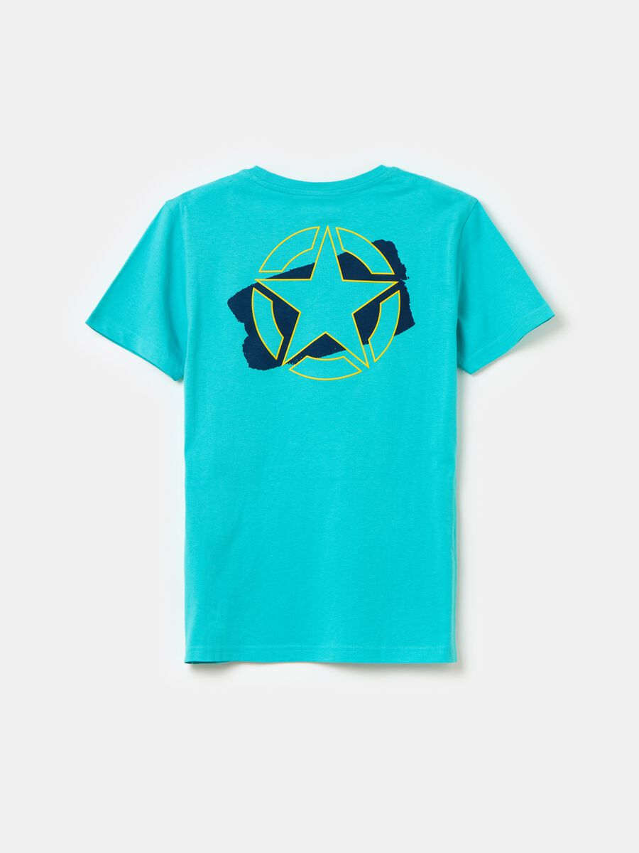 T-shirt con stampa lettering e stella_1