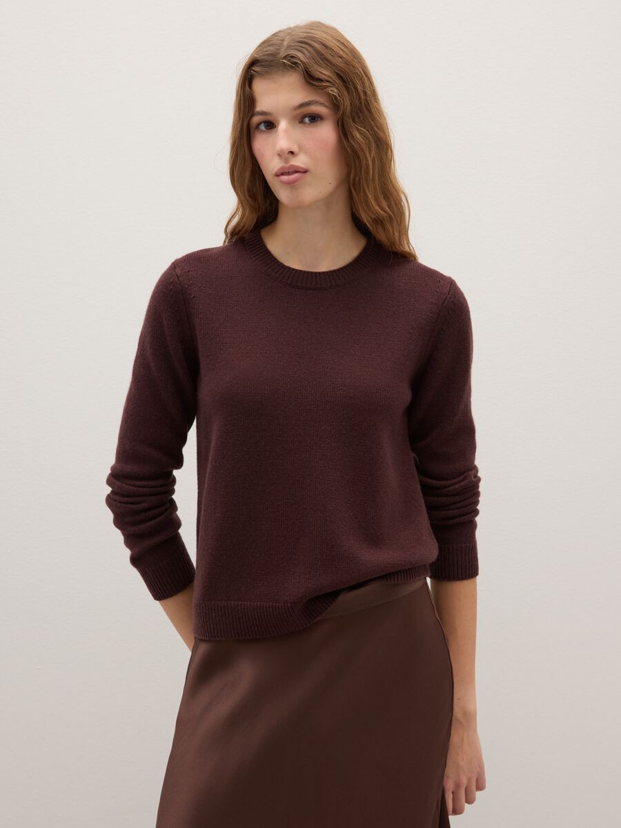 Maglione marrone in lana e cashmere_0