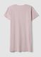Camicia da notte rosa in puro cotone organico a girocollo con scritte frontali_6