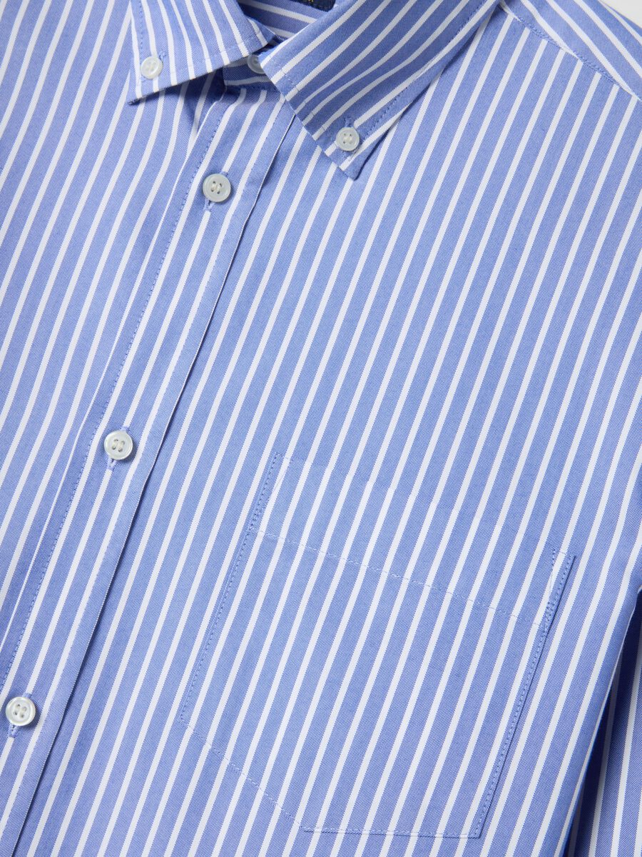 Multicolour striped cotton blend shirt with regular fit_5
