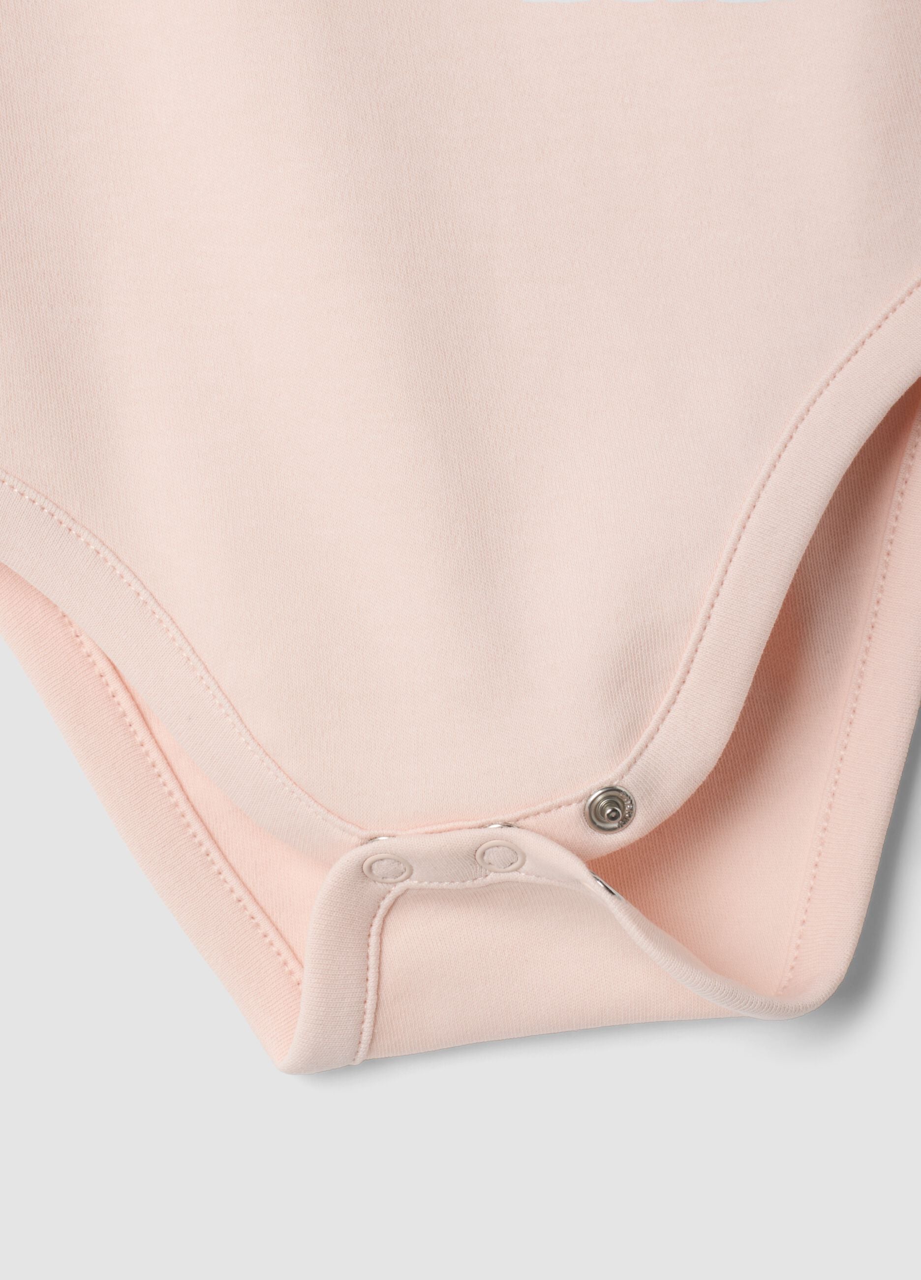 2-pack baby girl bodysuits in pink and beige, 100% organic cotton, crew neck