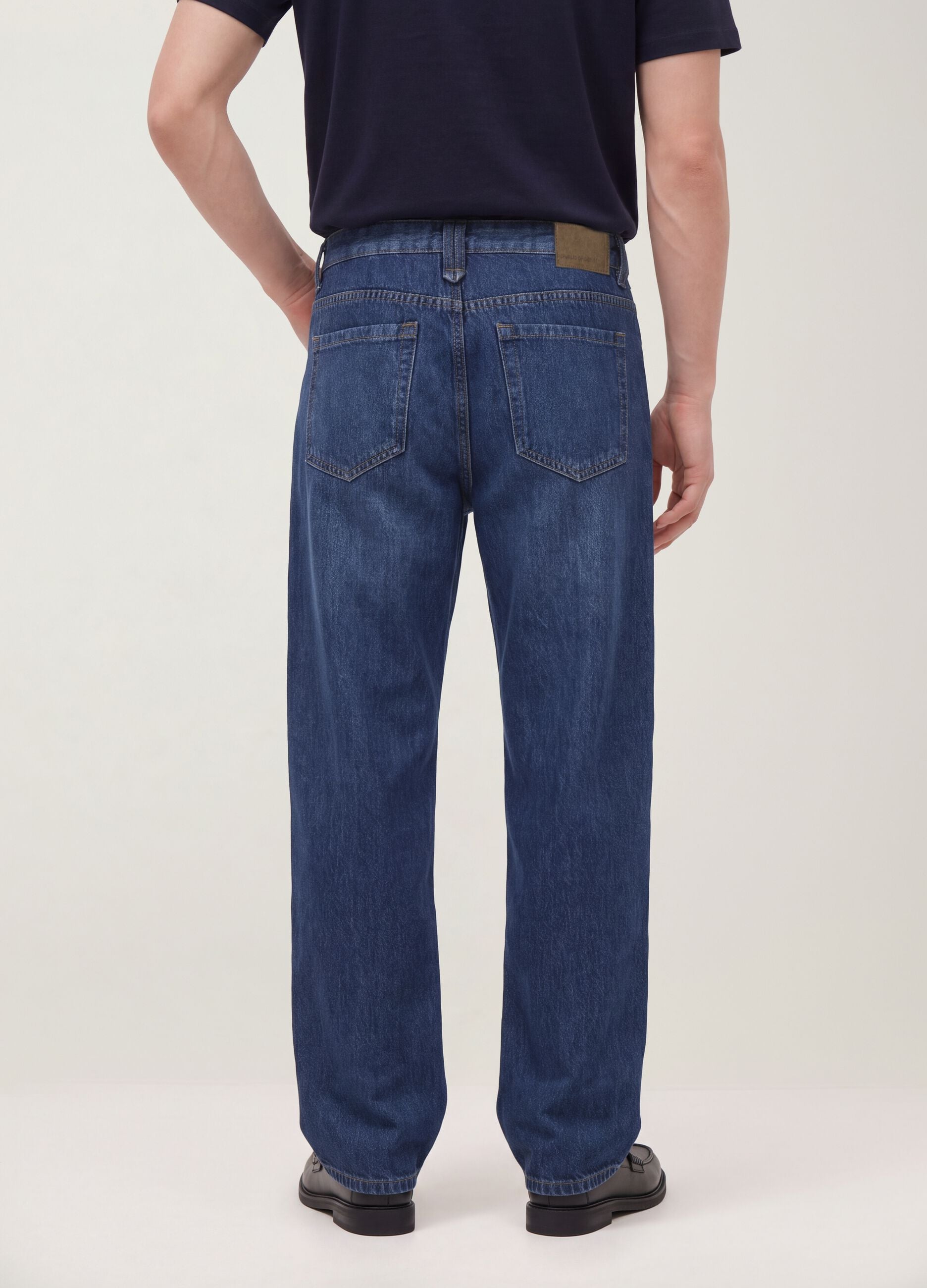 Relaxed fit pure cotton denim jeans