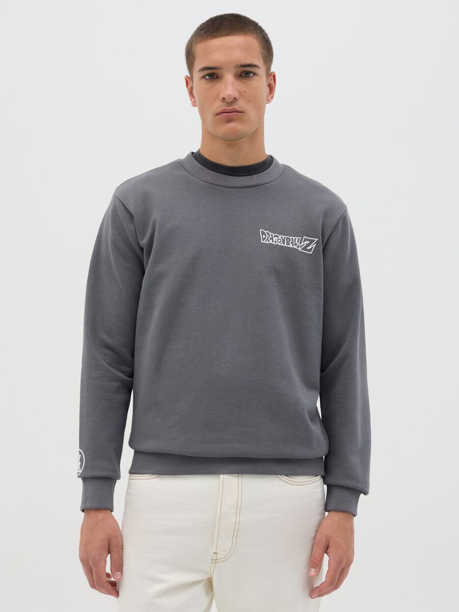 Grey Long Sleeve Manga Sweatshirt_0