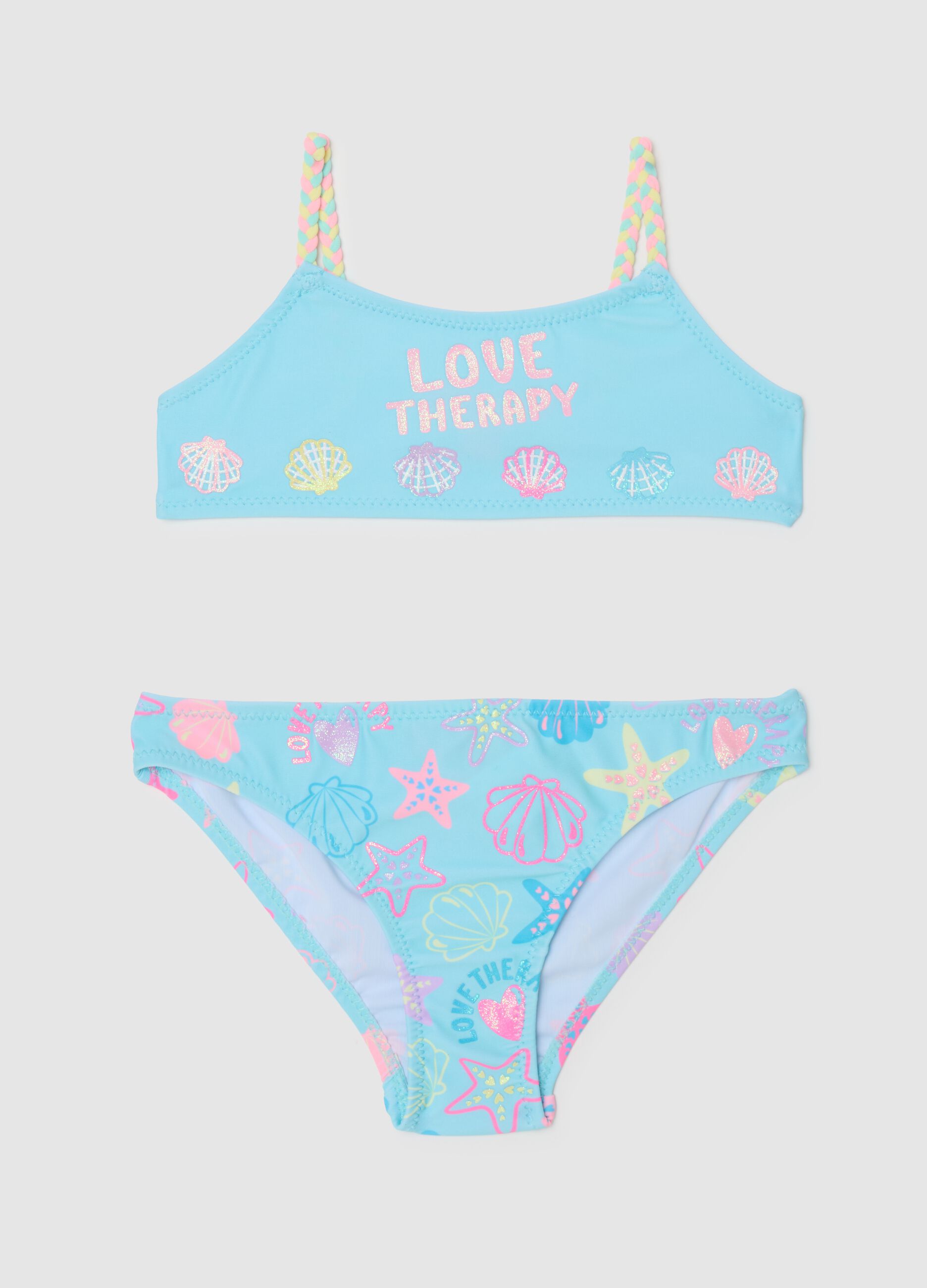 Girl's Bikini with Marine Patterns