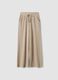 Beige ribbed stretch viscose straight-fit trousers_0