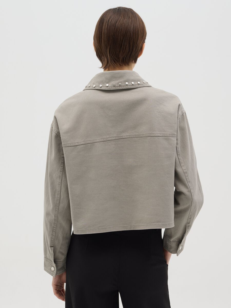 Grey jacket in cotton with studs_2