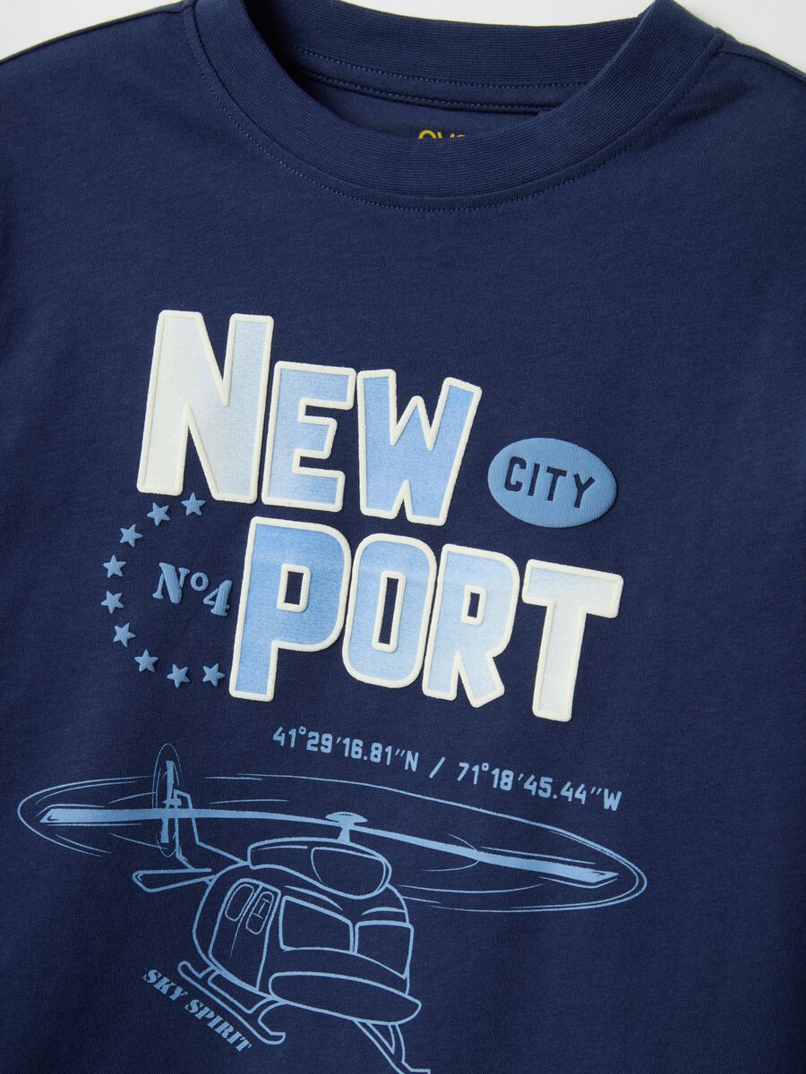 Child's blue pure cotton over fit t-shirt with print_2