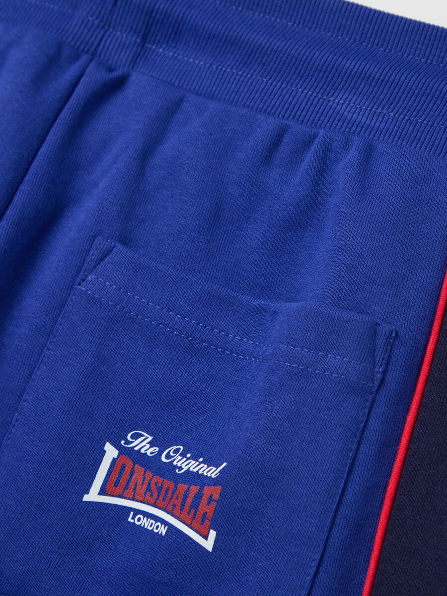 Blue sports Bermuda shorts with logo_5