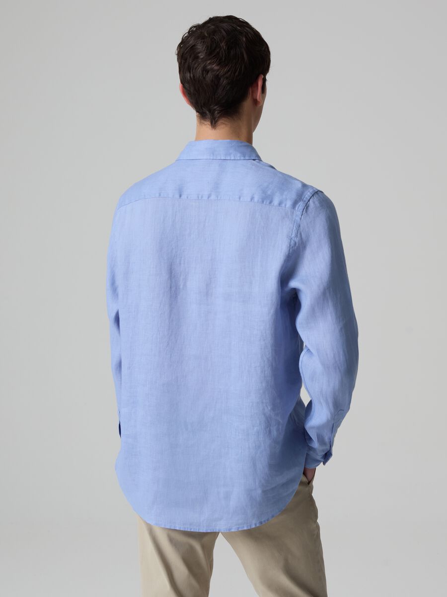 Solid colour linen shirt_2