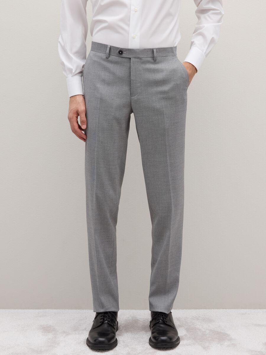 Grey slim fit trousers_1