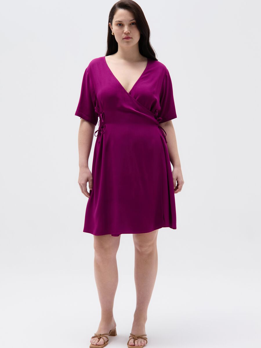 Curvy midi dress with side laces_0