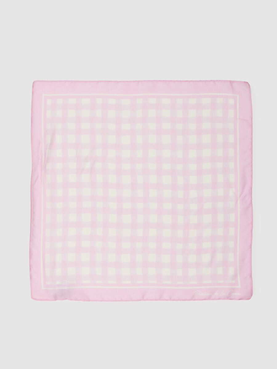 Foulard in modal e seta a quadri multicolor_1