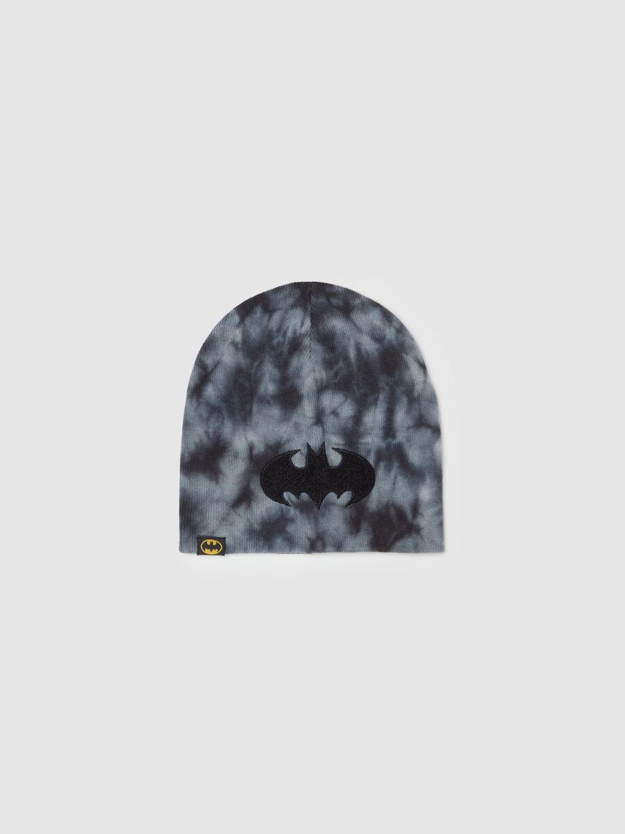 Knit tie-dye hat with Batman patch_0