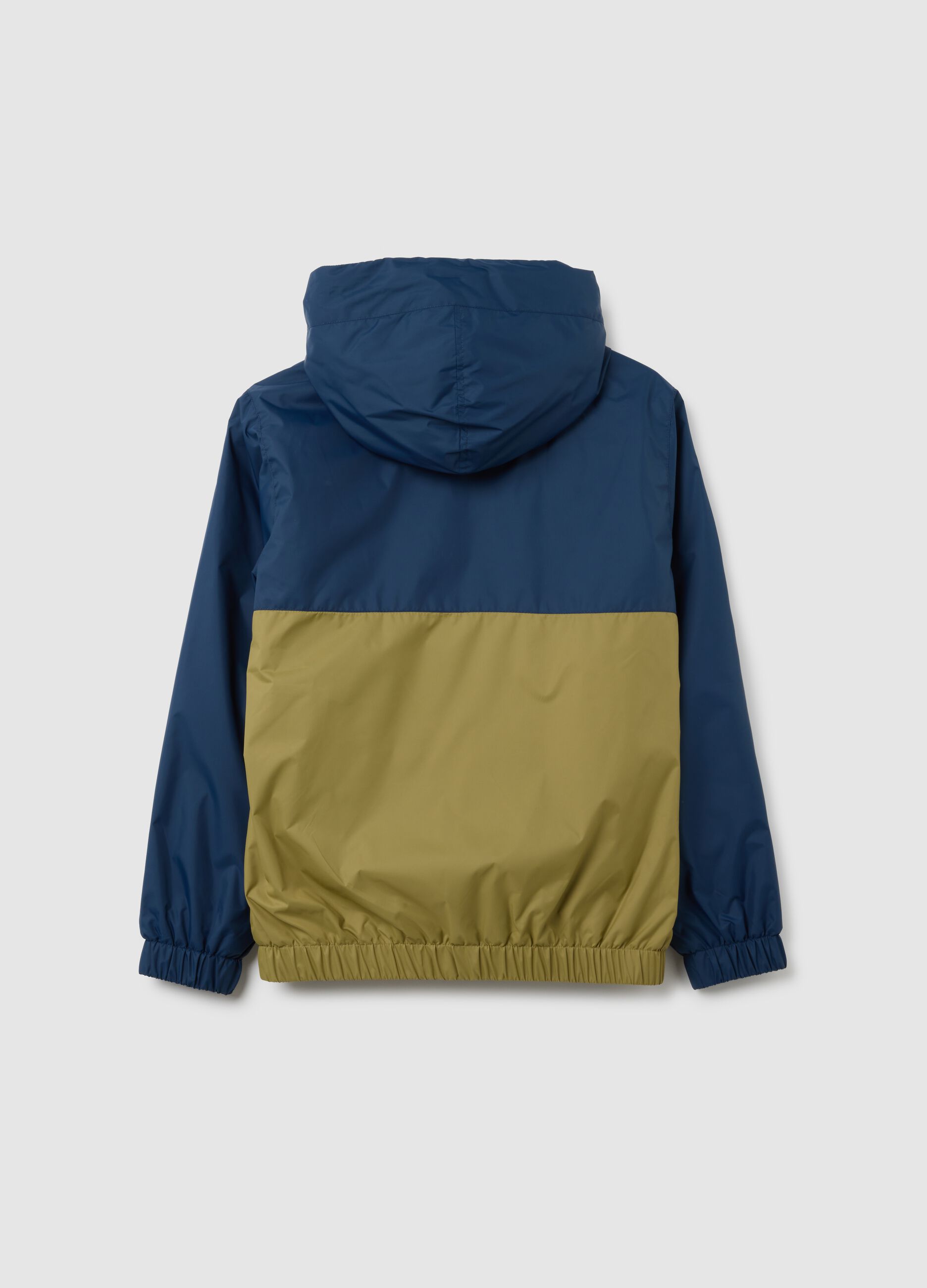 Multicolour fabric boy's jacket with hood