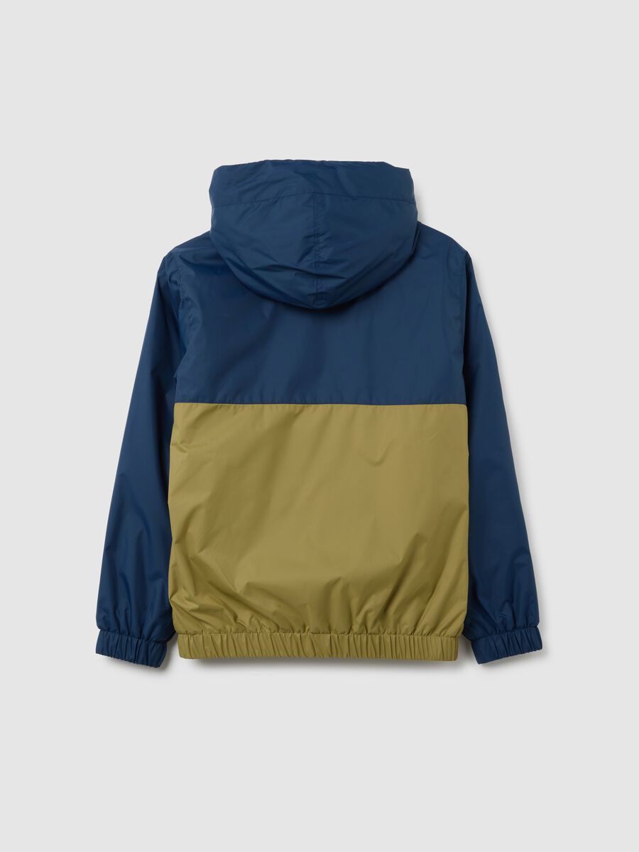 Giacca da ragazzo in tessuto multicolor con cappuccio_1