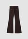 Jeans marroni flare in cotone elasticizzato_2