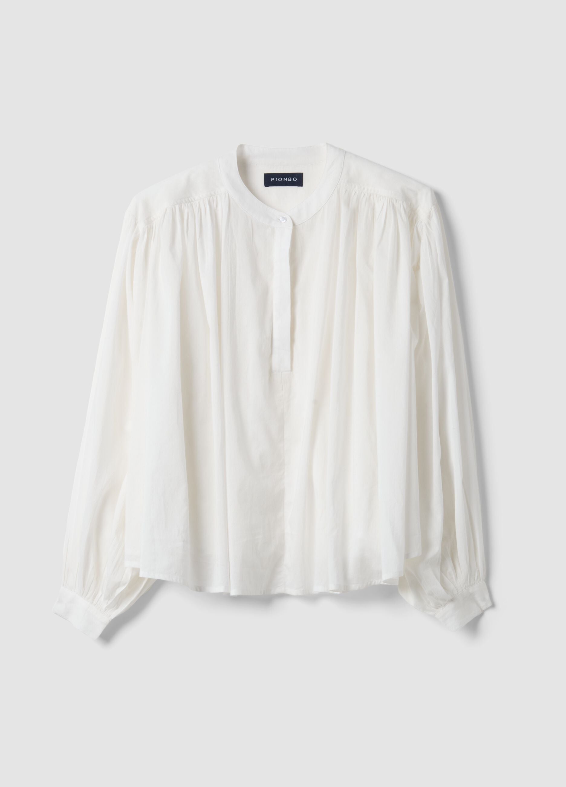 White pure cotton oversized fit blouse with wide sleeves