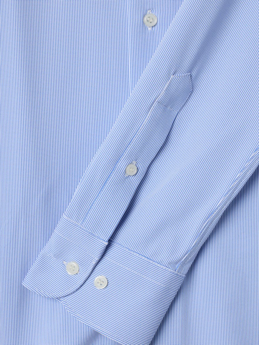 Camicia traspirante azzurra in tessuto elasticizzato 4 Way Stretch slim fit_1