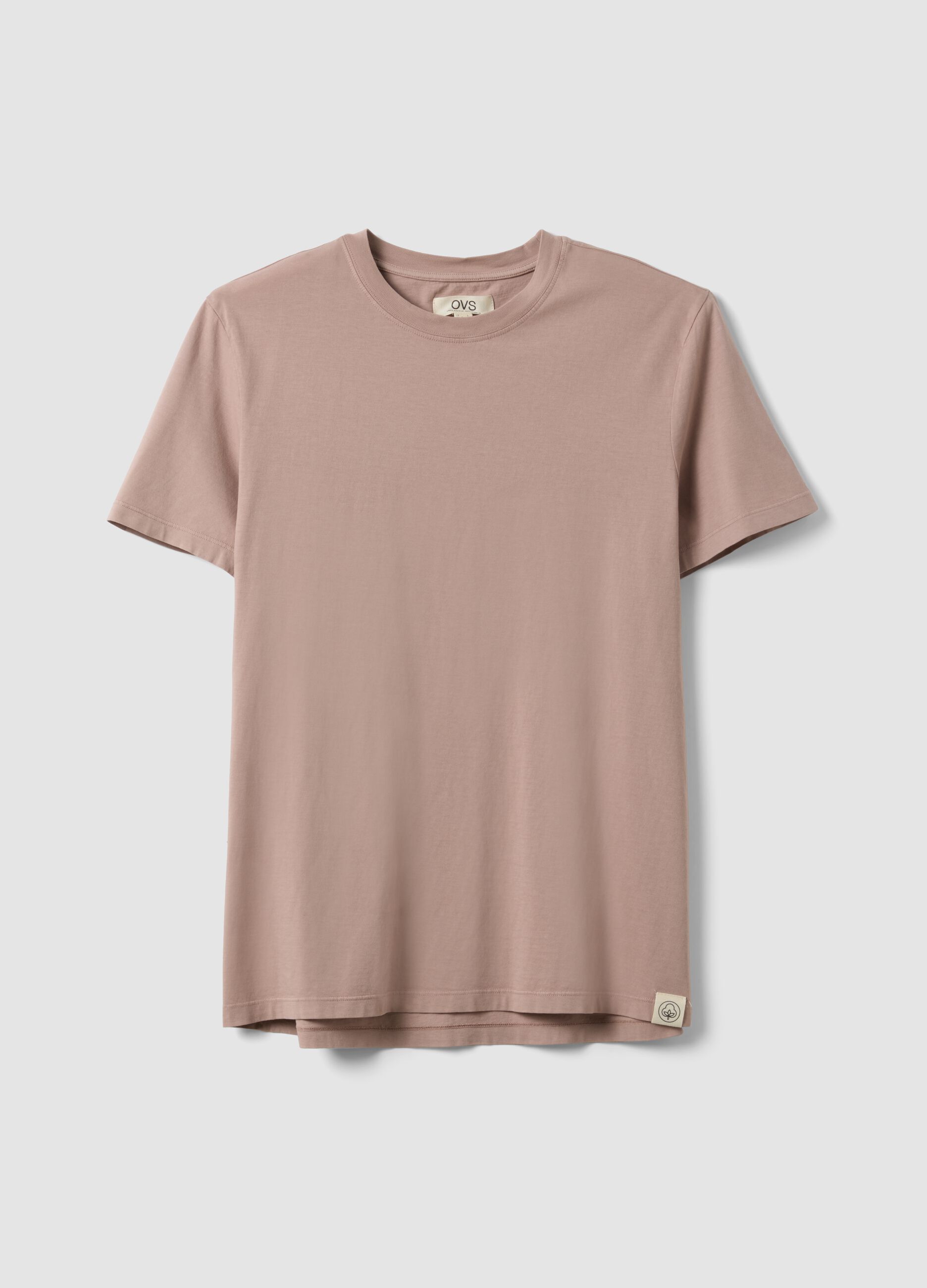 T-shirt rosa in puro cotone a maniche corte regular fit