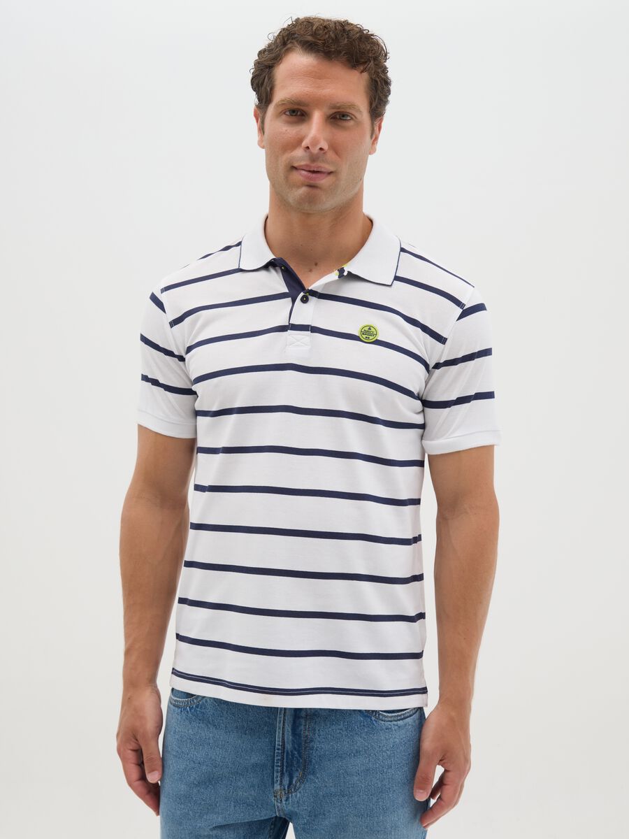 Men's Polo Shirt in Pure Multicolour Cotton_0