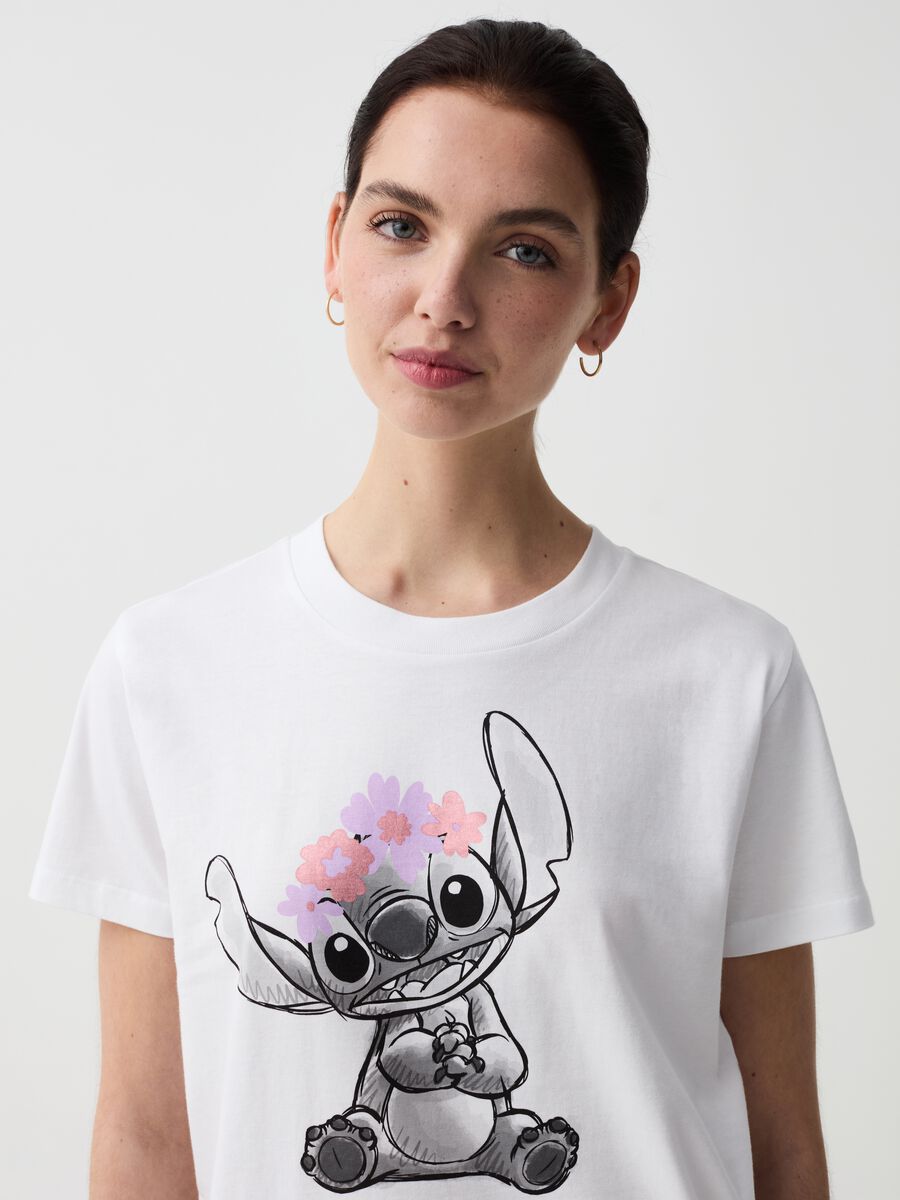 T-shirt in cotone con stampa Stitch_2