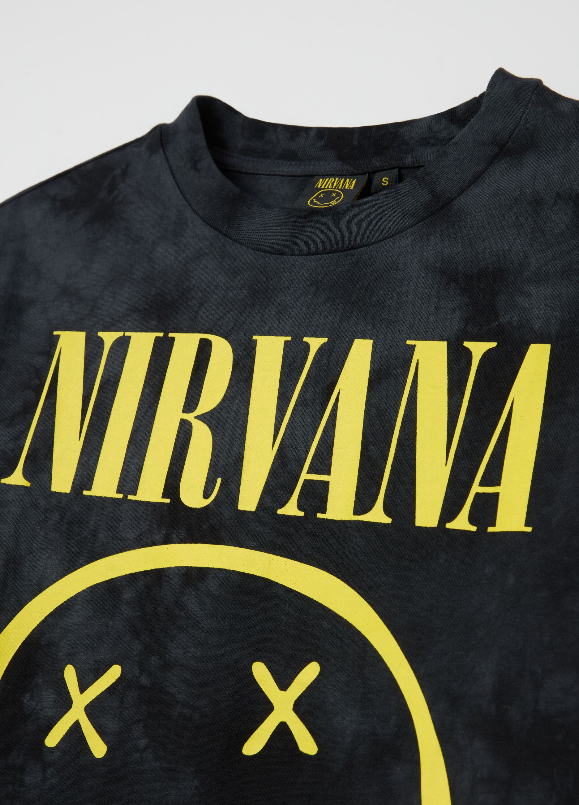 T-shirt Tie Dye con stampa Nirvana