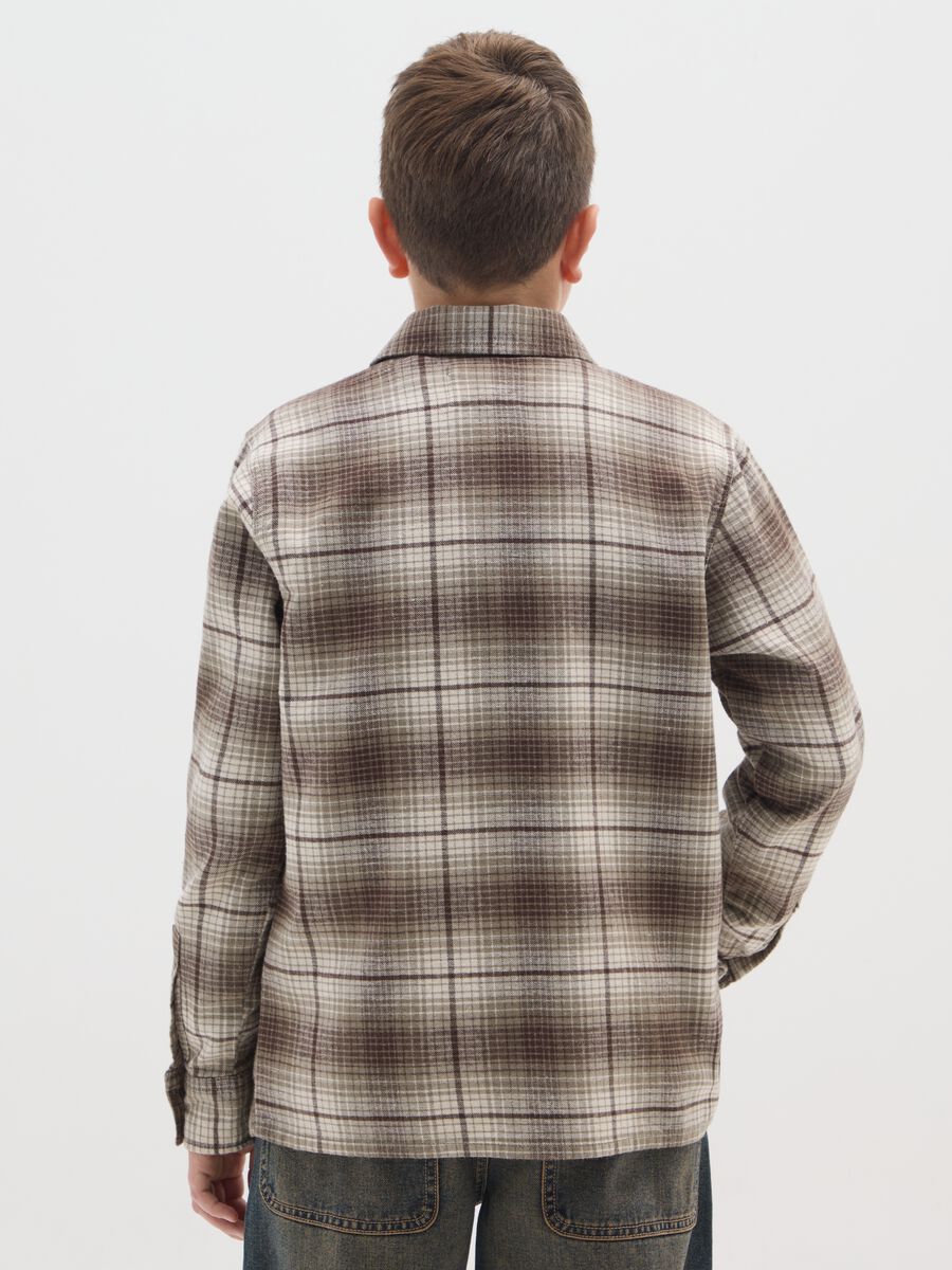 Camicia a quadri multicolor da ragazzo in puro cotone regular fit_1