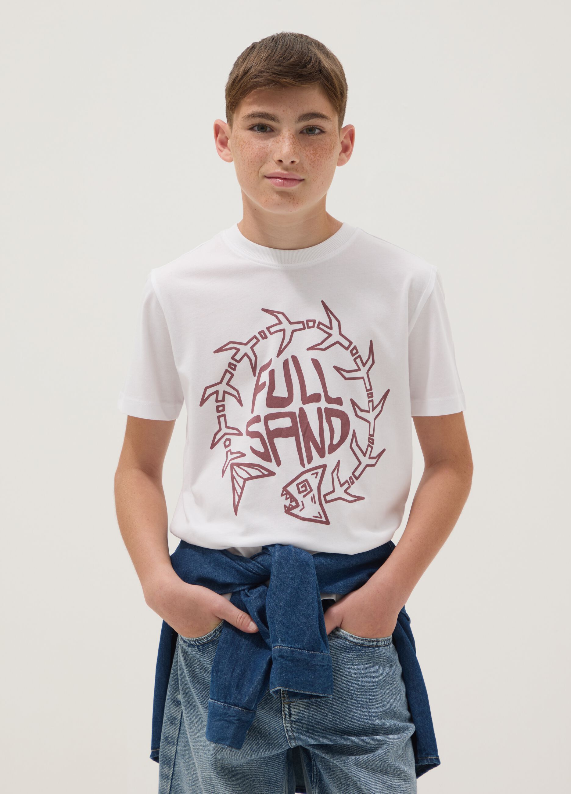 White short-sleeved organic cotton T-shirt