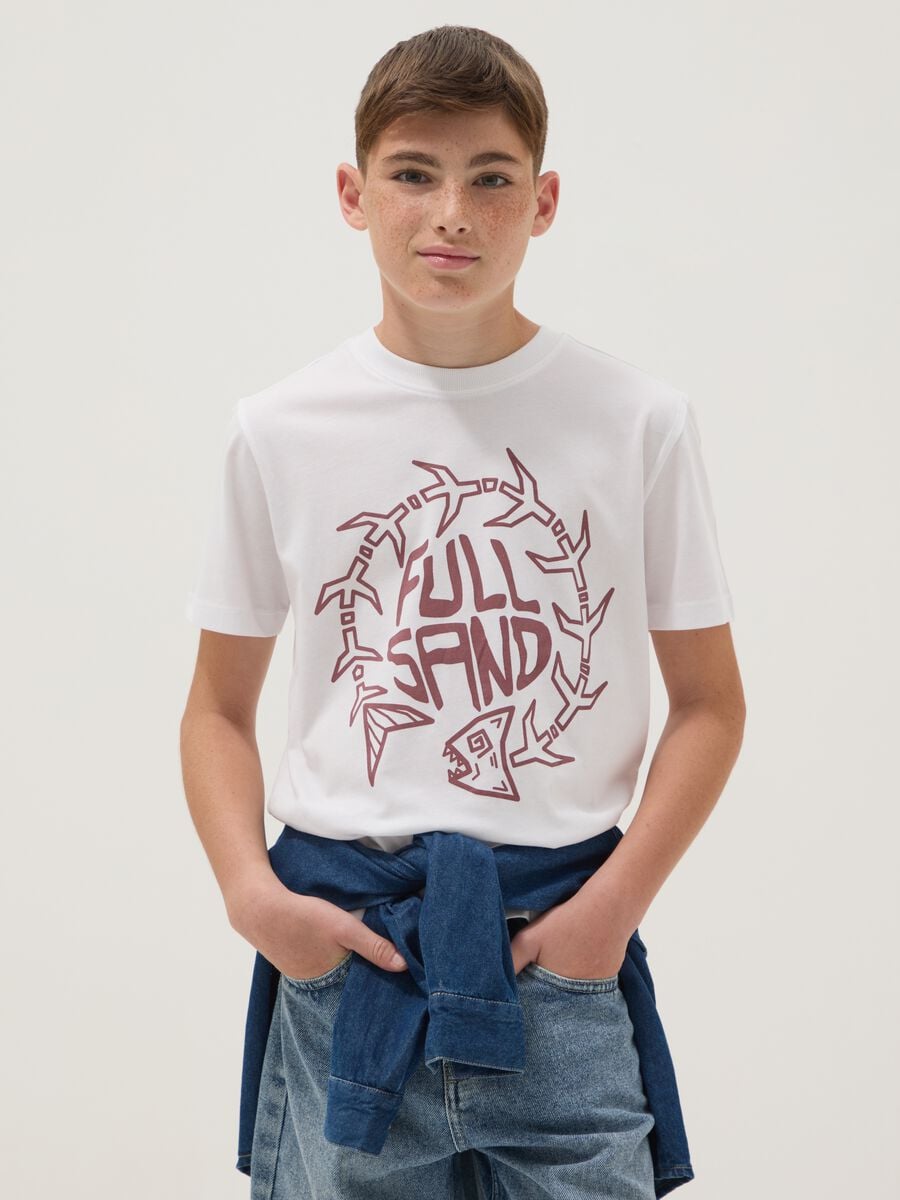 White short-sleeved organic cotton T-shirt_0