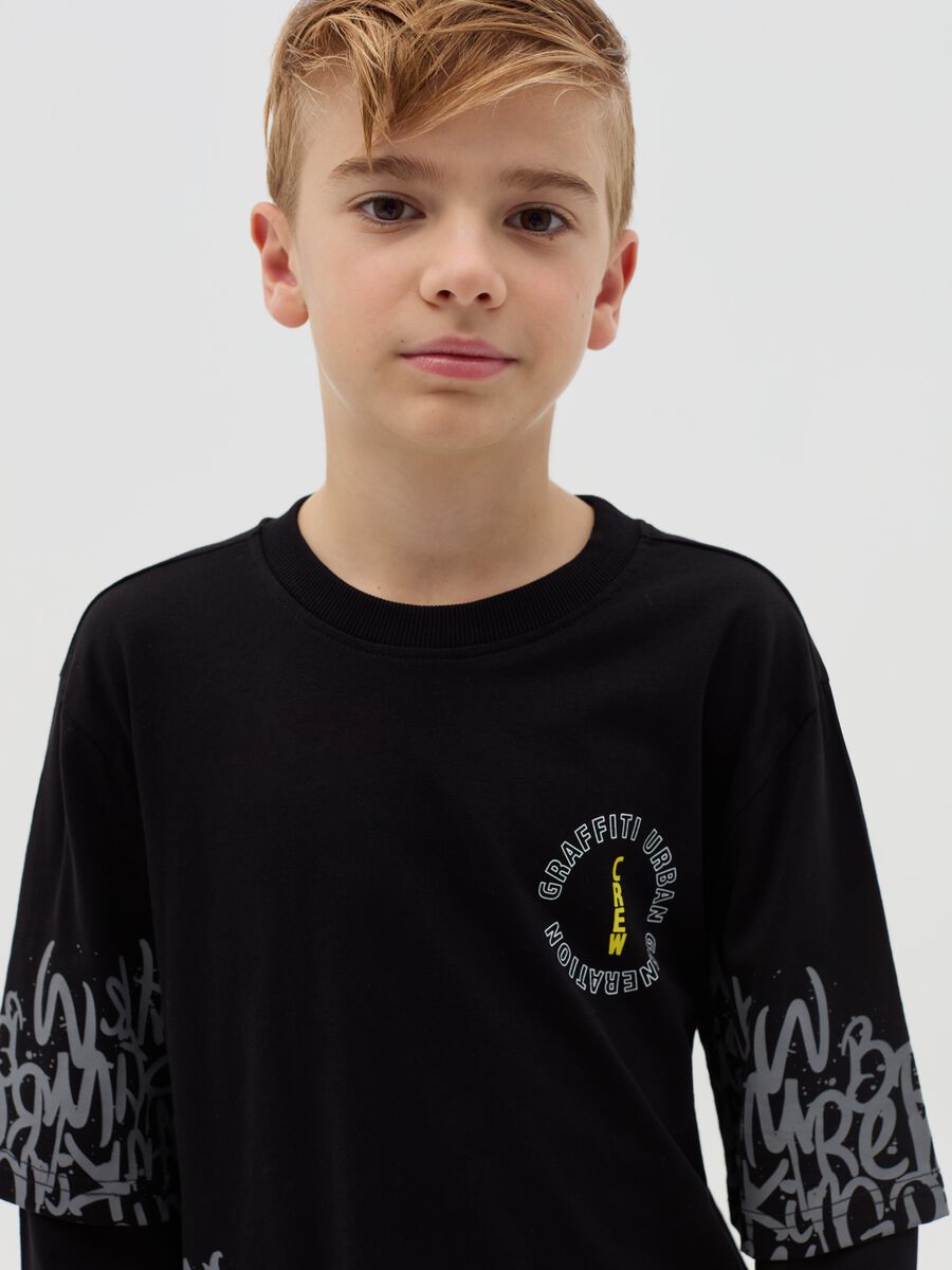 T-shirt a maniche lunghe con stampa_2