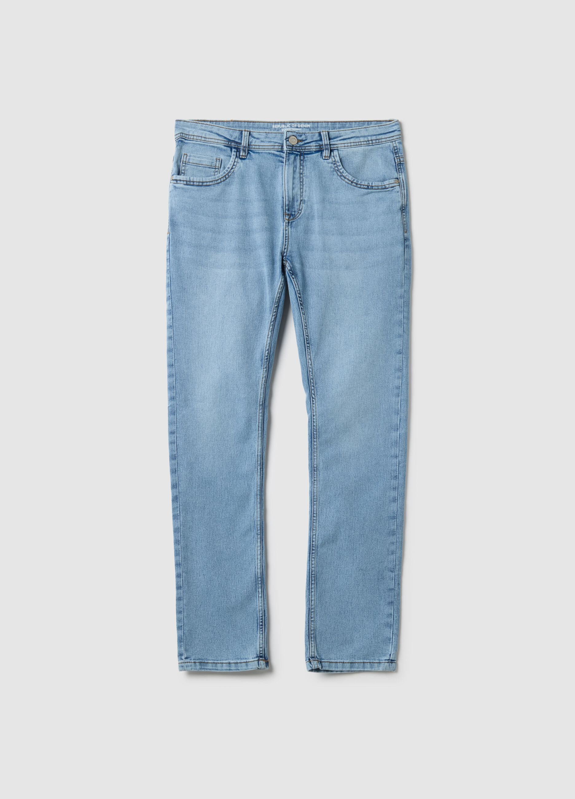 Jeans super skinny azzurri in misto cotone